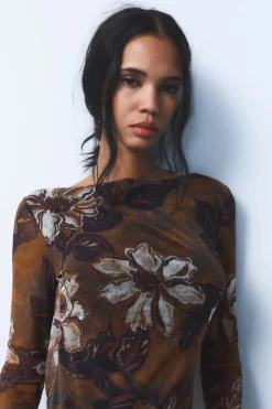 Online VESTIDO TUL ESTAMPADO Mujer Vestidos