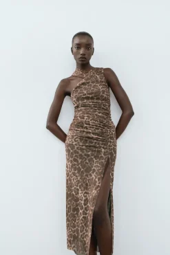 Sale VESTIDO TUL ESTAMPADO ANIMAL Mujer Vestidos