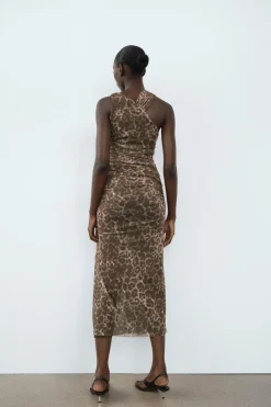 Sale VESTIDO TUL ESTAMPADO ANIMAL Mujer Vestidos