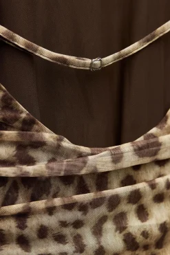 Discount VESTIDO TUL ESTAMPADO ANIMAL Mujer Vestidos