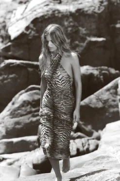 Outlet VESTIDO TUL ESTAMPADO ANIMAL Mujer Vestidos