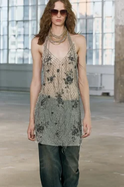 Hot VESTIDO TUL FLECOS ABALORIOS Mujer Vestidos|Lenceria