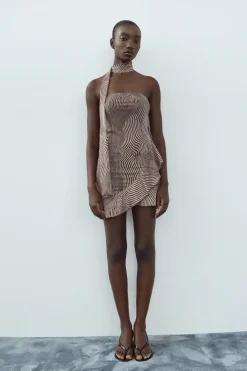 Discount VESTIDO TUL LENCERO ESTAMPADO ANIMAL Mujer Vestidos