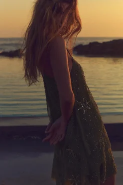 Sale VESTIDO TUL VOLANTES ABALORIOS Mujer Vestidos