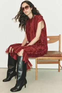 Outlet VESTIDO VOLANTES ABALORIOS Mujer Cárdigan / Jerséis|Punto