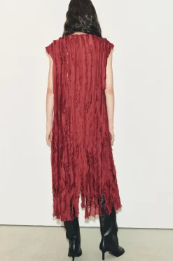 Outlet VESTIDO VOLANTES ABALORIOS Mujer Cárdigan / Jerséis|Punto