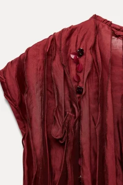 Outlet VESTIDO VOLANTES ABALORIOS Mujer Cárdigan / Jerséis|Punto