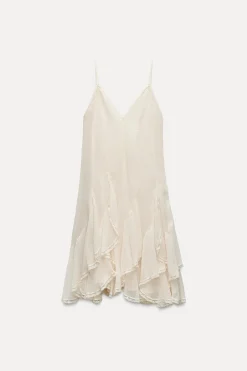 New VESTIDO VOLANTES ENCAJE ZW COLLECTION Mujer Vestidos