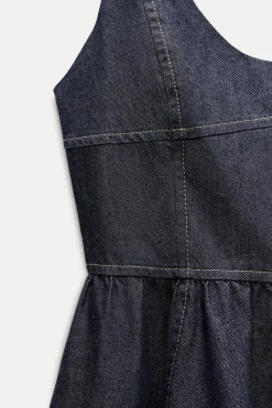 Hot VESTIDO VUELO DENIM TRF Mujer Vestidos