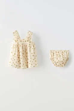 Niños ZARA 6 - 18 Meses·Vestidos / Monos|6 - 18 Meses·Braguitas / Bermudas<VESTIDO Y BRAGUITA FLORES
