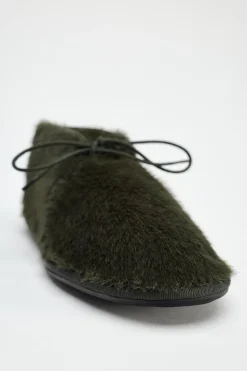 Hot ZAPATO PLANO EFECTO PELO Mujer Zapatos