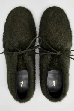 Hot ZAPATO PLANO EFECTO PELO Mujer Zapatos