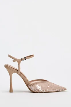 Hot ZAPATO TACÓN DESTALONADO LENTEJUELAS Mujer Zapatos