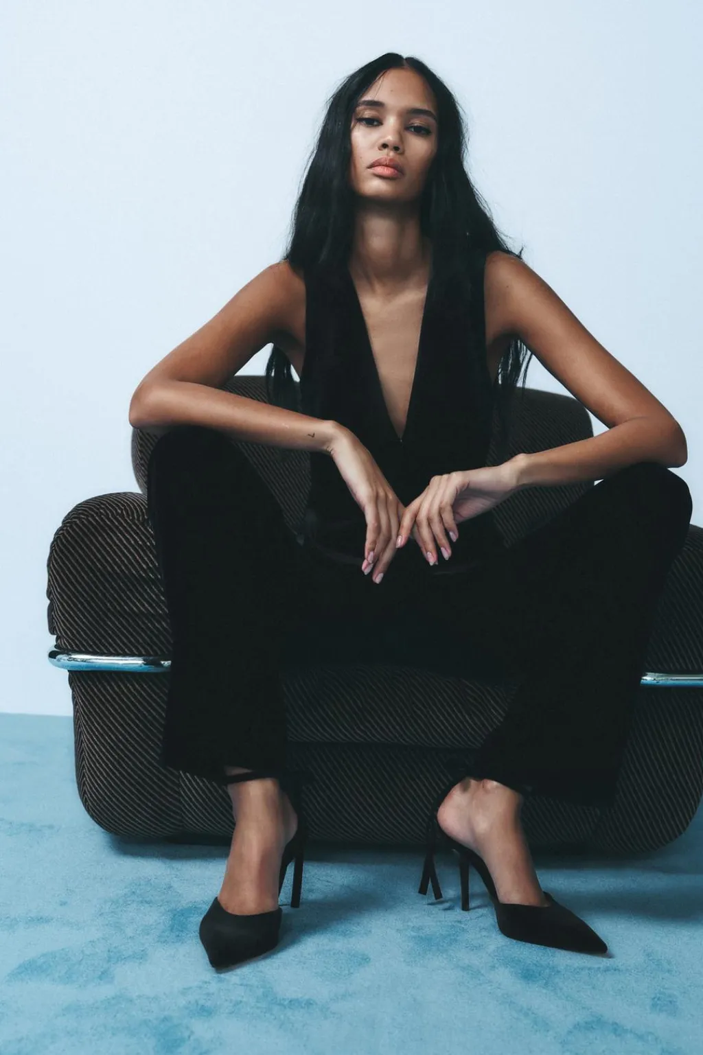 Sale ZAPATO TACÓN LAZO EFECTO TERCIOPELO Mujer Zapatos