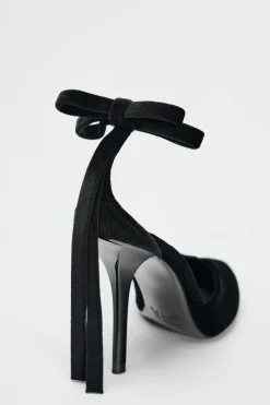 Sale ZAPATO TACÓN LAZO EFECTO TERCIOPELO Mujer Zapatos