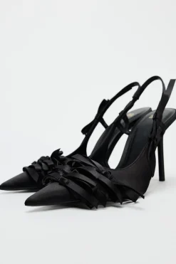 New ZAPATO TACÓN MULTI LAZOS SATINADO Mujer Zapatos