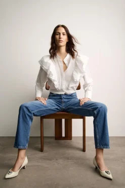 Fashion ZAPATO TACÓN PLACA METÁLICA PIEL Mujer Zapatos