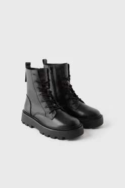 Niños ZARA Z3D +14 Años·Accesorios / Zapatos<Z3D BOTÍN PIEL CORDONES