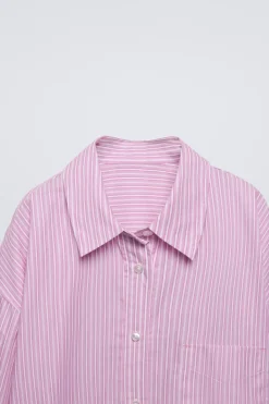 Niños ZARA Z3D +14 Años·Partes De Arriba<Z3D CAMISA OVERSIZE RAYAS