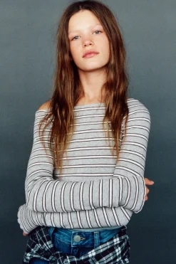 Niños ZARA Z3D +14 Años·Partes De Arriba<Z3D CAMISETA DOBLE RAYA