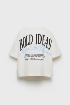 Niños ZARA Z3D +14 Años·Partes De Arriba<Z3D CAMISETA OVERSIZE TEXTO