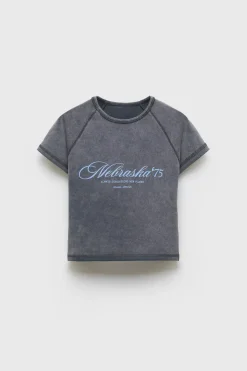 Niños ZARA Z3D +14 Años·Partes De Arriba<Z3D CAMISETA TEXTO NEBRASKA