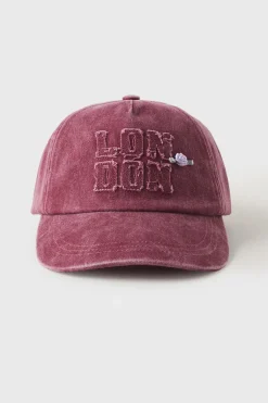 Niños ZARA Z3D +14 Años·Accesorios / Zapatos<Z3D GORRA EFECTO LAVADO TEXTO BORDADO