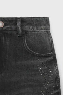 Mujer/Niños ZARA Z3D +14 Años·Partes De Abajo<Z3D JEANS WIDE LEG TACHAS