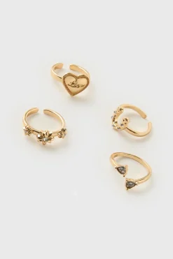 Niños ZARA Z3D +14 Años·Accesorios / Zapatos<Z3D PACK CUATRO ANILLOS DORADOS