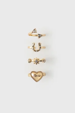 Niños ZARA Z3D +14 Años·Accesorios / Zapatos<Z3D PACK CUATRO ANILLOS DORADOS