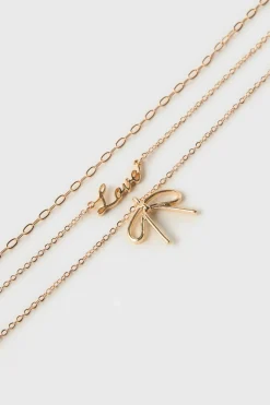 Niños ZARA Z3D +14 Años·Accesorios / Zapatos<Z3D PACK TRES COLLARES DORADOS LOVE LAZO