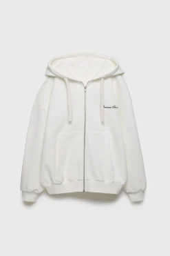 Mujer/Niños ZARA Z3D +14 Años·Partes De Arriba<Z3D SUDADERA CAPUCHA TEXTO BORDADO