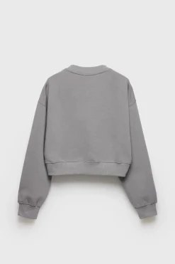 Mujer/Niños ZARA Z3D +14 Años·Partes De Arriba<Z3D SUDADERA CROPPED CUELLO PICO