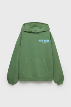 Mujer/Niños ZARA Z3D +14 Años·Partes De Arriba<Z3D SUDADERA OVERSIZE CAPUCHA TEXTO