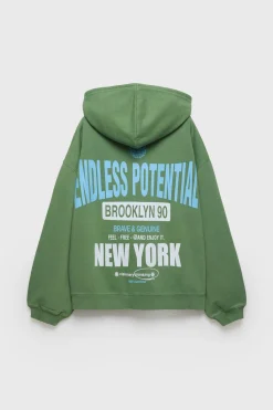 Mujer/Niños ZARA Z3D +14 Años·Partes De Arriba<Z3D SUDADERA OVERSIZE CAPUCHA TEXTO