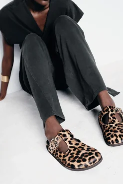 Outlet ZUECO PIEL ESTAMPADO ANIMAL Mujer Zapatos