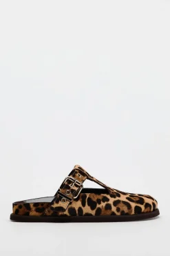 Outlet ZUECO PIEL ESTAMPADO ANIMAL Mujer Zapatos