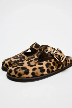 Outlet ZUECO PIEL ESTAMPADO ANIMAL Mujer Zapatos