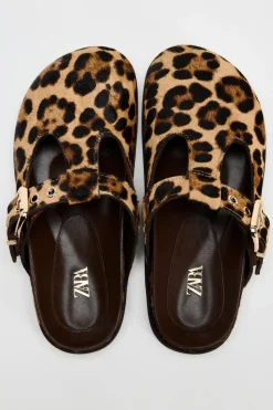 Outlet ZUECO PIEL ESTAMPADO ANIMAL Mujer Zapatos